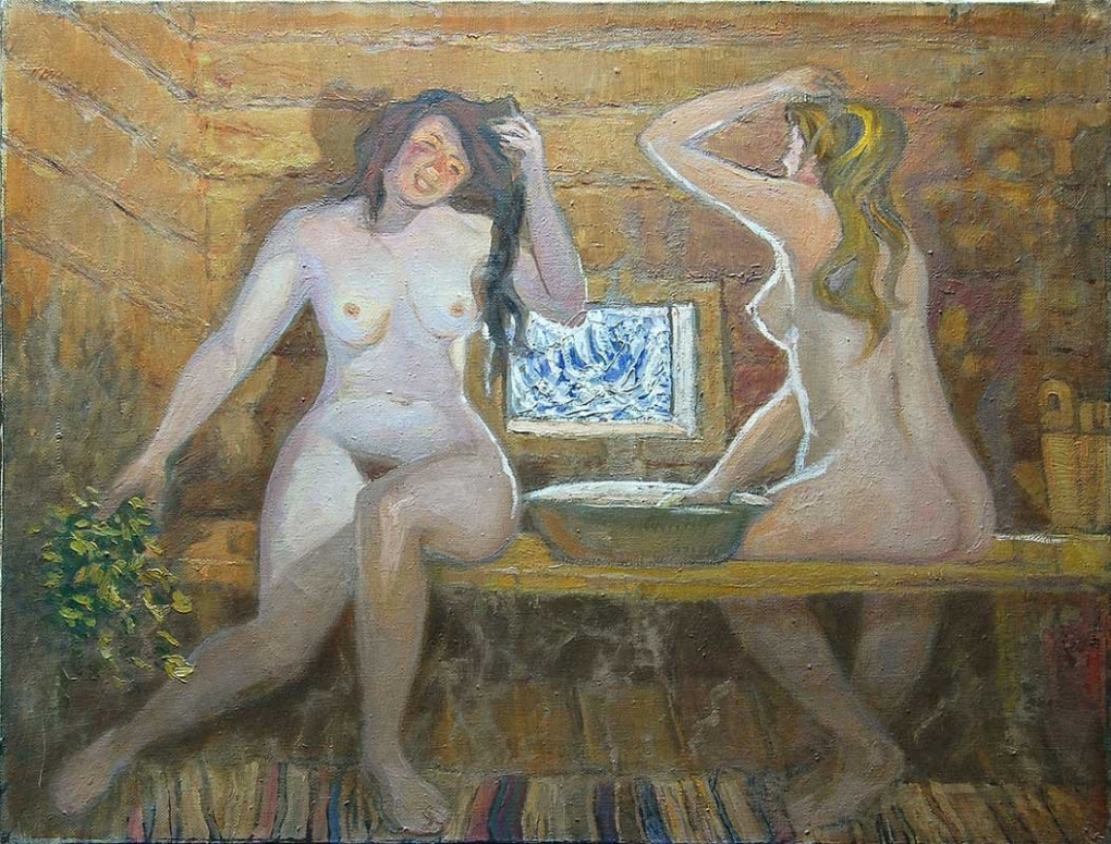 Картина голые женщины в бане
